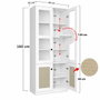 Hanah Home Lisa 1600-202 Armario Multiusos Blanco con Puertas de Vidrio